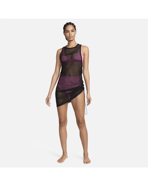 Nike Purple Swim Mesh Cover-up Dress