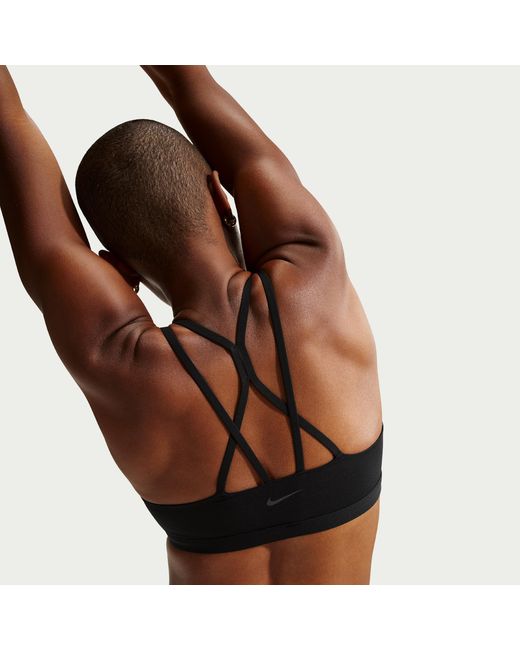 Nike Brown Zenvy Strappy Light-Support Padded Sports Bra