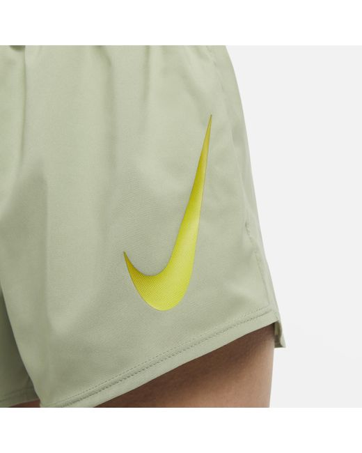 Nike Green Swoosh Brief-lined Running Shorts Polyester