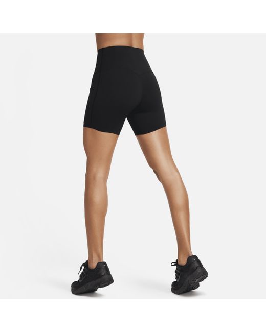 Nike Black Universa Medium-support High-waisted 5" Biker Shorts With Pockets