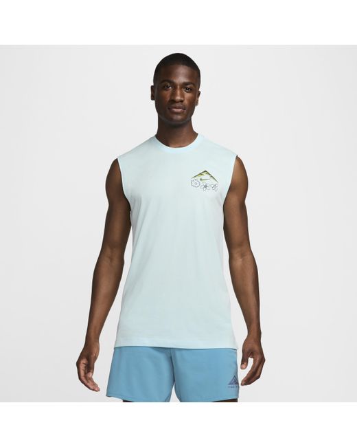 Nike Dri Fit Sleeveless Running T Shirt in Blue for Men Lyst