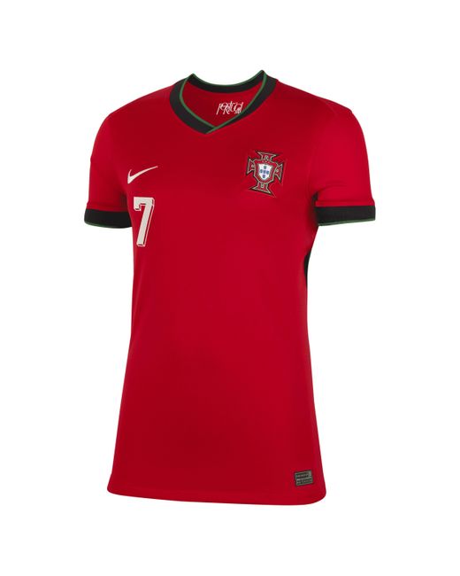 Nike Red Cristiano Ronaldo Portugal National Team 2024 Stadium Home Dri-fit Soccer Jersey
