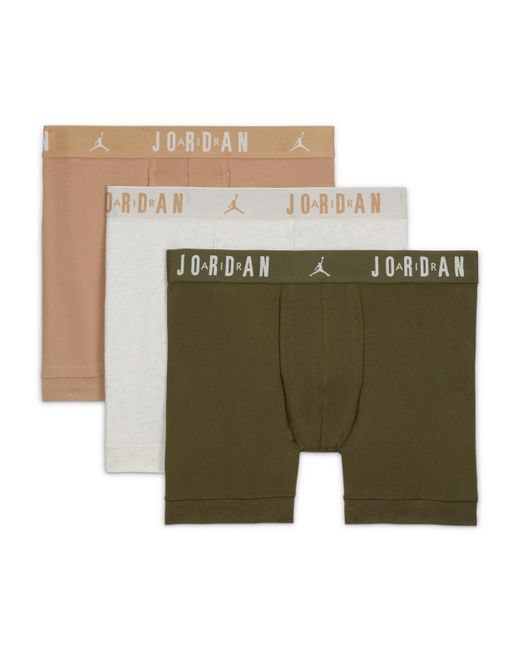 Nike Green Flight Cotton Core Boxer Briefs (3-Pack) for men