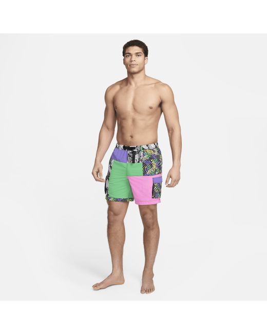 Nike Pink Swim Voyage 7" Volley Shorts for men