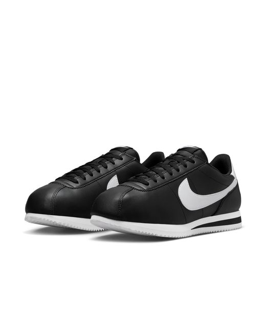Nike Black Cortez Leather Shoes for men