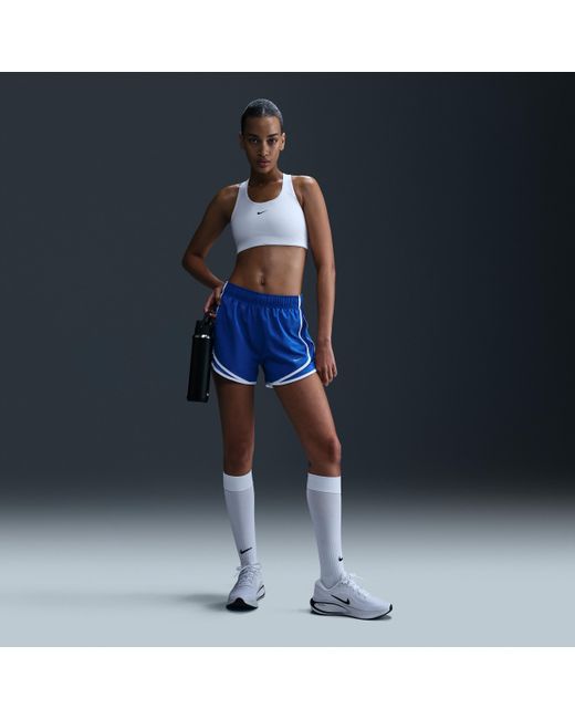 Nike Blue Tempo Dri-Fit Mid-Rise Brief-Lined Running Shorts