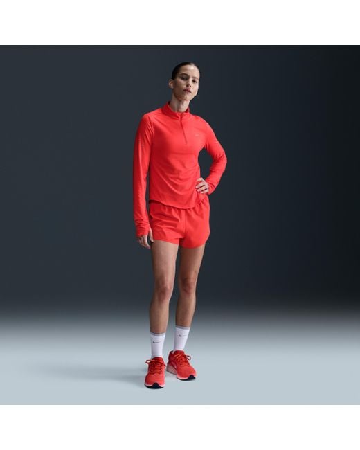 Nike Red Swift Dri-Fit Uv 1/4-Zip Running Top