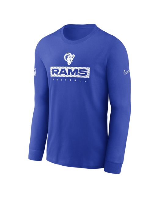 Nike Blue Los Angeles Rams Sideline Team Issue Dri-fit Nfl Long-sleeve T-shirt for men
