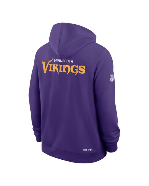 Nike Purple Minnesota Vikings Initial Home Sideline Dri-Fit Nfl Pullover Hoodie for men