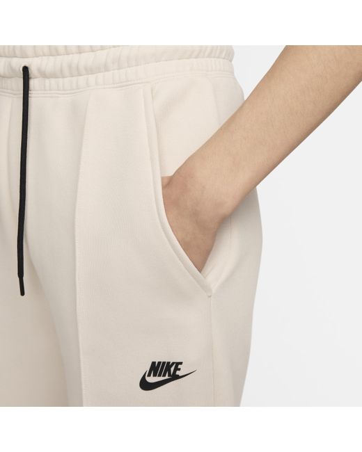 Nike Sportswear Tech Fleece joggingbroek Met Halfhoge Taille in het Natural