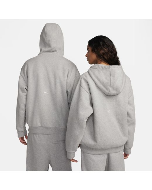 Felpa in fleece con cappuccio e zip a tutta lunghezza x mmw di Nike in Gray