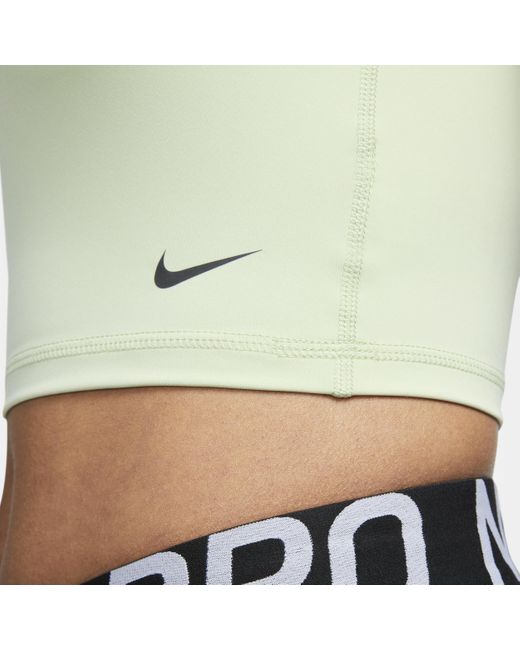 Nike Green Pro Dri-fit Crop Tank Top 50% Recycled Polyester