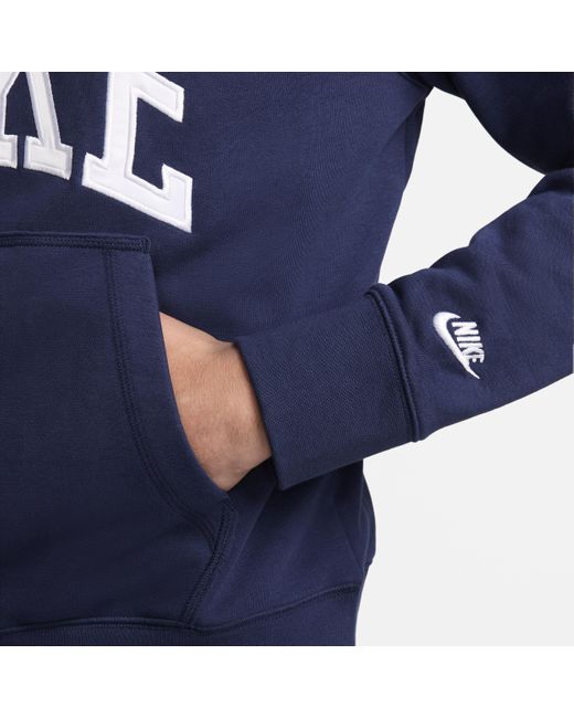 Nike Blue Club Fleece Long-sleeve Fleece Polo for men
