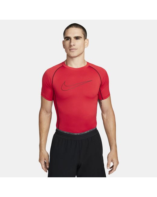 nike pro men's tight fit short sleeve top