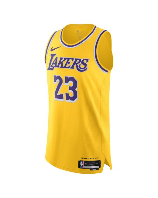 Nike Yellow Los Angeles Lakers Icon Edition 2022/23 Dri-Fit Adv Nba Authentic Jersey for men