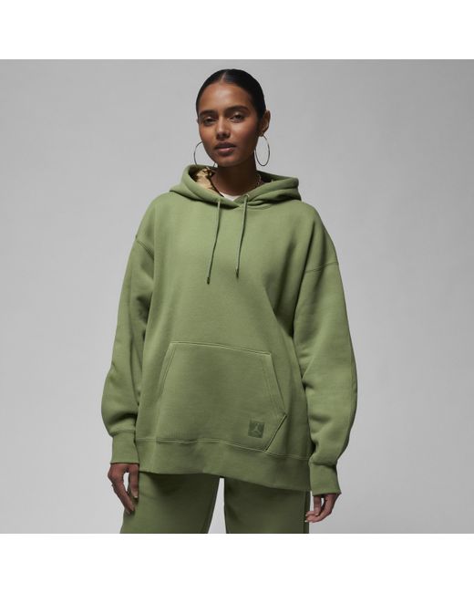 Nike Green Jordan Flight Fleece Pullover Hoodie Polyester