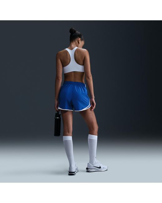 Nike Blue Tempo Dri-Fit Mid-Rise Brief-Lined Running Shorts