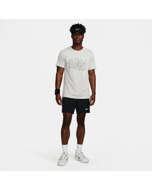 T-shirt da tennis dri-fit court di Nike in White da Uomo