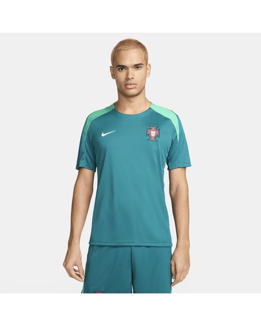 Nike Blue Portugal Strike Dri-fit Football Short-sleeve Knit Top Recycled Polyester/ Recycled Polyester for men