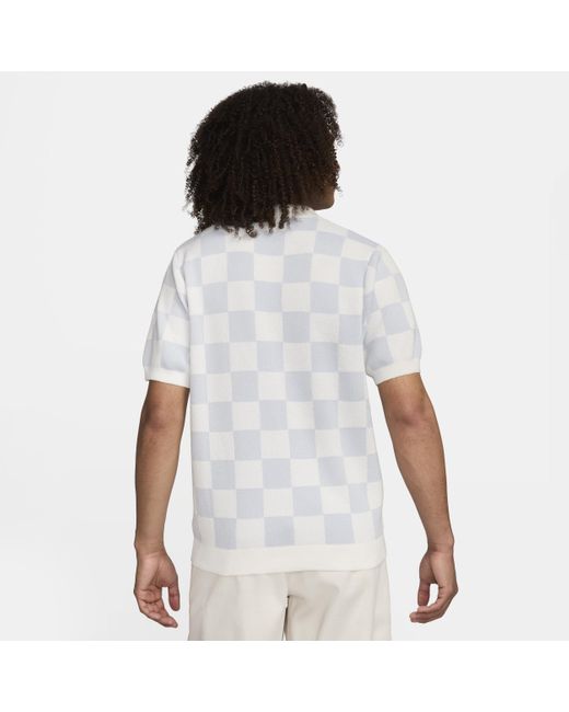 Nike White Sportswear Club Checkers Polo for men