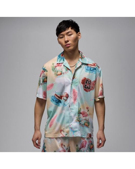 Nike Blue Essentials Printed Camp Top for men