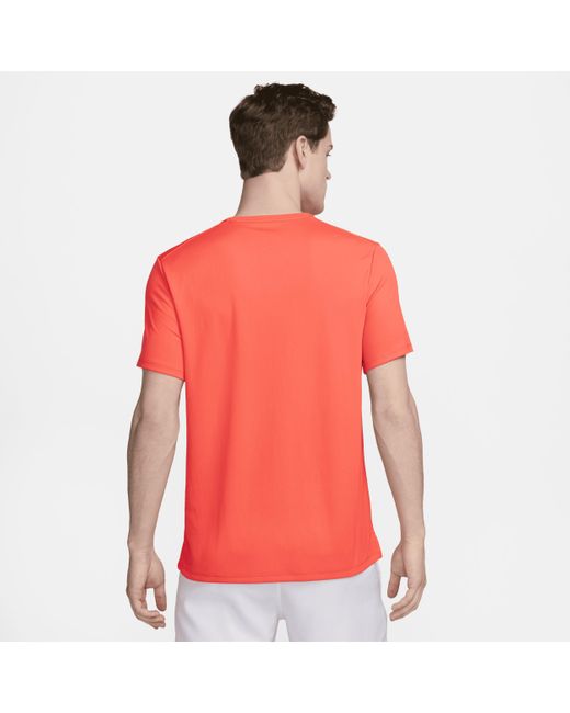 Nike Miler Dri-fit Hardlooptop Met Korte Mouwen in het Red voor heren