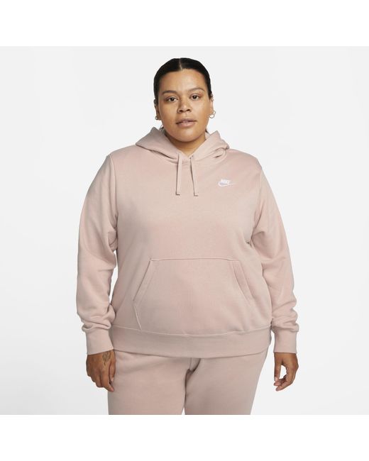 Nike Sportswear Club Fleece Pullover Hoodie in Pink | Lyst UK