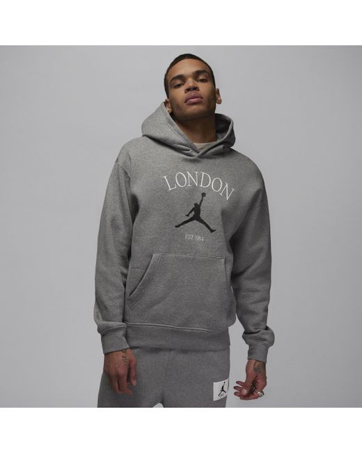 Nike Gray Jordan London Pullover Hoodie Polyester for men