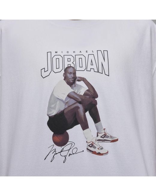 Nike Gray Jordan Oversized Graphic T-shirt Cotton