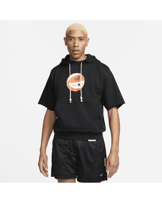 Nike Black Standard Issue Dri-fit Short-sleeve Hoodie Cotton for men