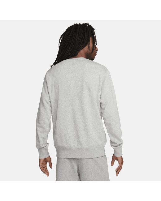 Nike Gray Sportswear French Terry Crew-neck Sweatshirt for men