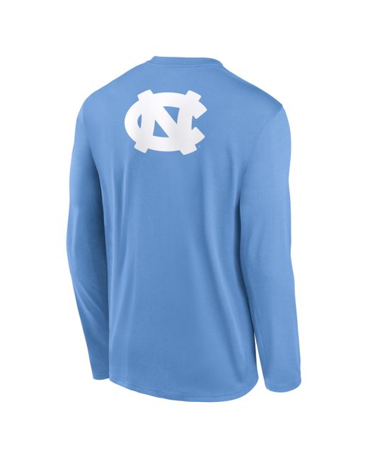 Nike Blue North Carolina Primetime Legend 2-Hit Brand Dri-Fit College Long-Sleeve T-Shirt for men