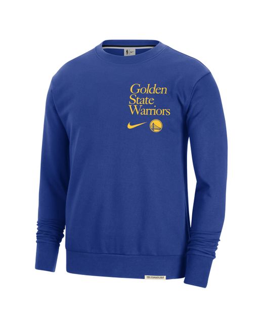 Nike Golden State Warriors Standard Issue Nba-sweatshirt Met Ronde Hals En Dri-fit in het Blue voor heren