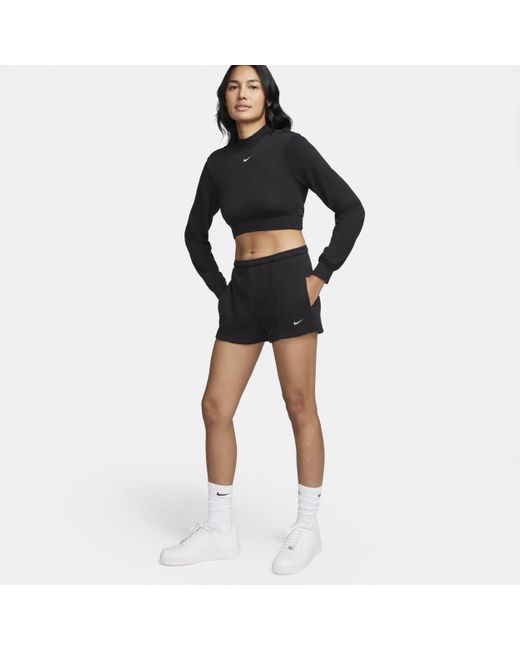 Nike Black Sportswear Chill Terry High-waisted Slim 2" French Terry Shorts
