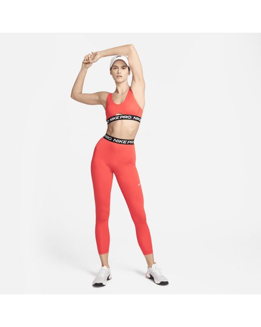 Nike Pink Pro Indy Plunge Medium-support Padded Sports Bra