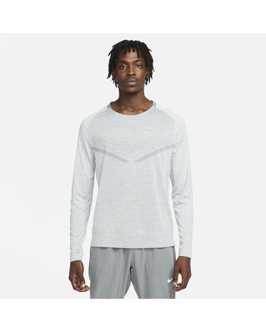 Nike Dri-fit Adv Techknit Ultra Long-sleeve Running Top in Gray for Men ...