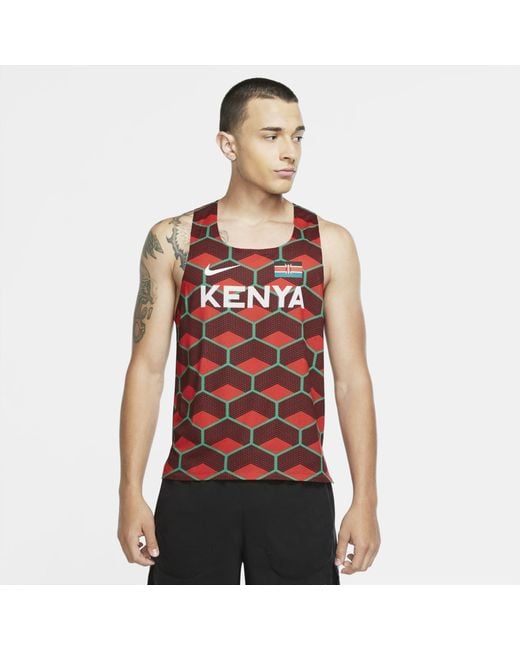 Nike Dri-fit Adv Team Kenya Aeroswift Running Singlet in Red for Men | Lyst  Australia