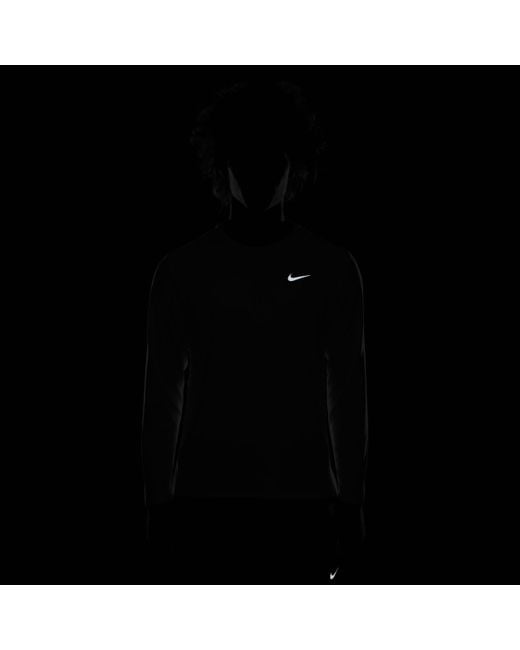 Nike White Miler Dri-Fit Uv Long-Sleeve Running Top for men