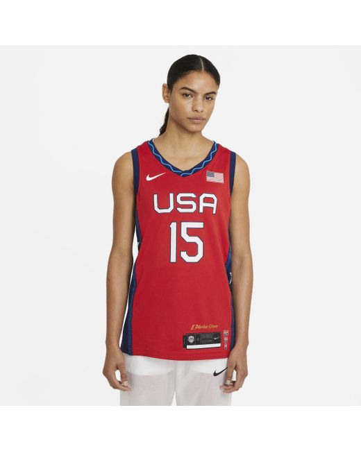 Nike Synthetic Team Usa (road) Basketball Jersey in Red - Lyst