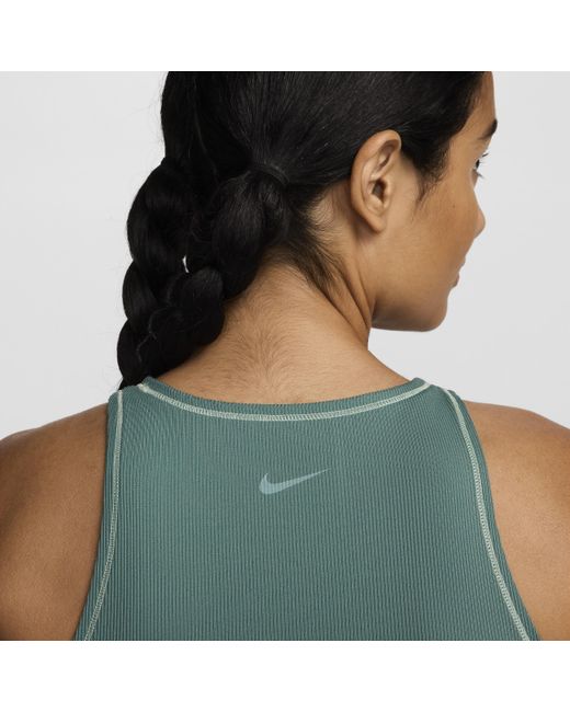 Nike Green One Fitted Dri-fit Ribbed Tank Top Polyester