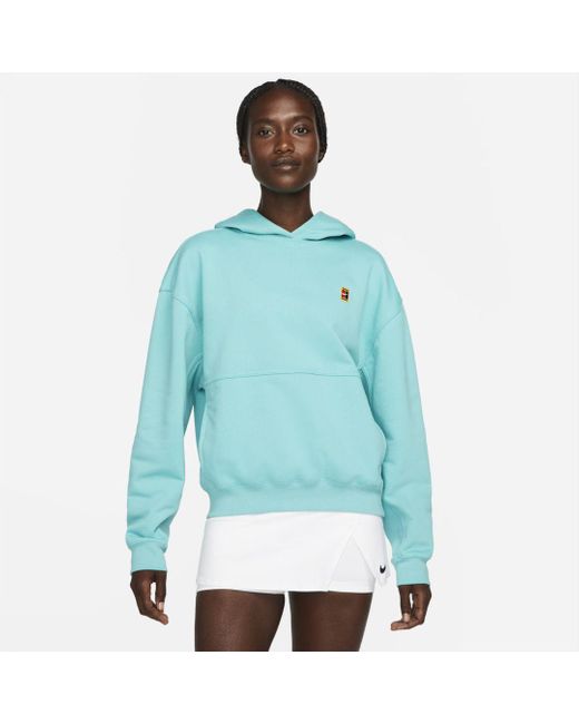 Nike Court Fleece Tennis Hoodie in Washed Teal (Blue) | Lyst