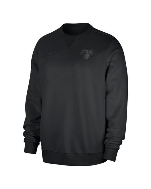 Nike Black New York Knicks Standard Issue Dri-Fit Nba Crew-Neck Sweatshirt for men