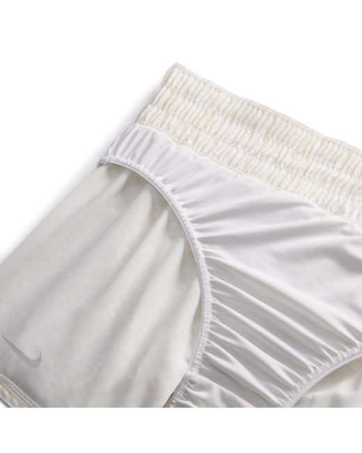 Nike White One Dri-fit Mid-rise 3" Brief-lined Shorts