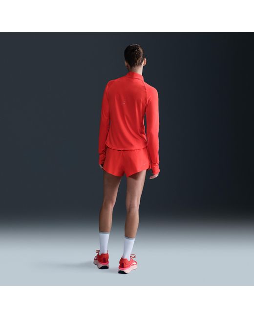 Nike Red Swift Dri-Fit Uv 1/4-Zip Running Top