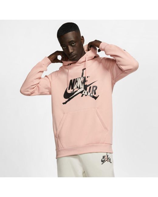 Nike Pink Jordan Jumpman Classics Fleece Pullover Hoodie for men