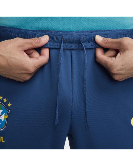 Nike Blue Brazil Strike Dri-fit Soccer Knit Pants for men