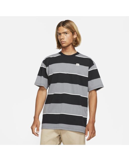 T-shirt da skate a righe SB da Uomo di Nike in Nero | Lyst