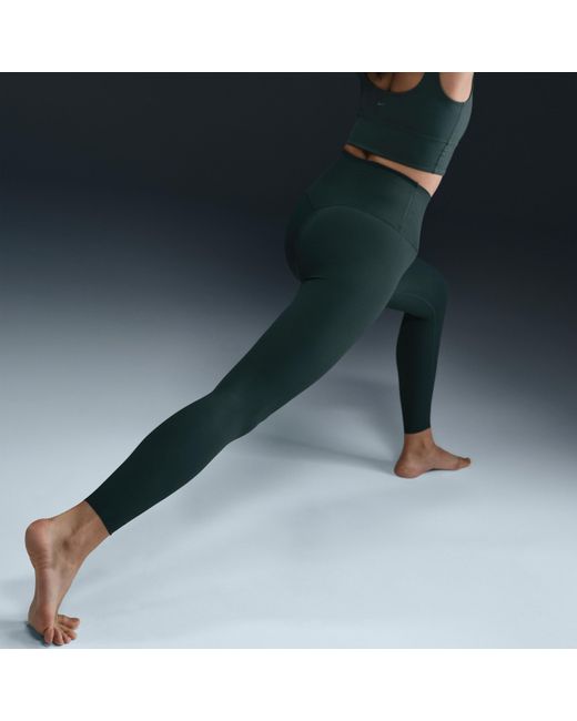 Nike Black Zenvy Rib Gentle-Support High-Waisted 7/8 Leggings