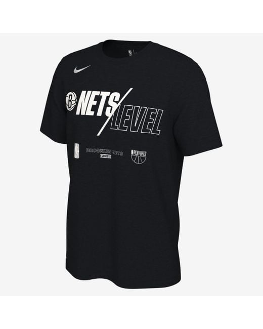 Nike Cotton Brooklyn Nets Nba T-shirt in Black for Men - Lyst