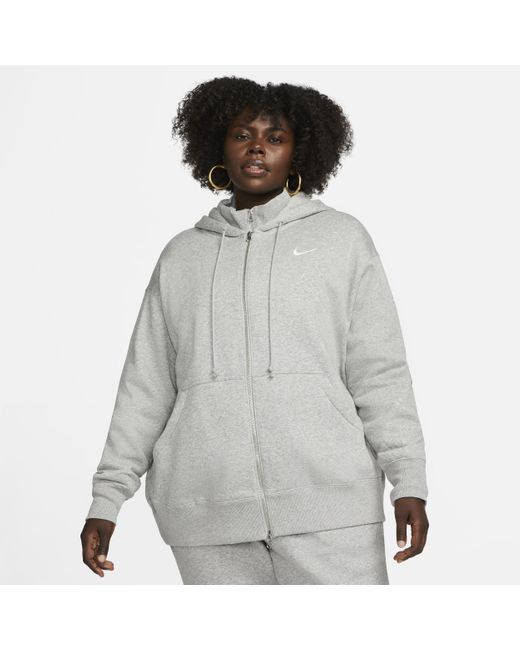 Nike Sportswear Phoenix Fleece Oversized Full-zip Hoodie (plus in Gray ...